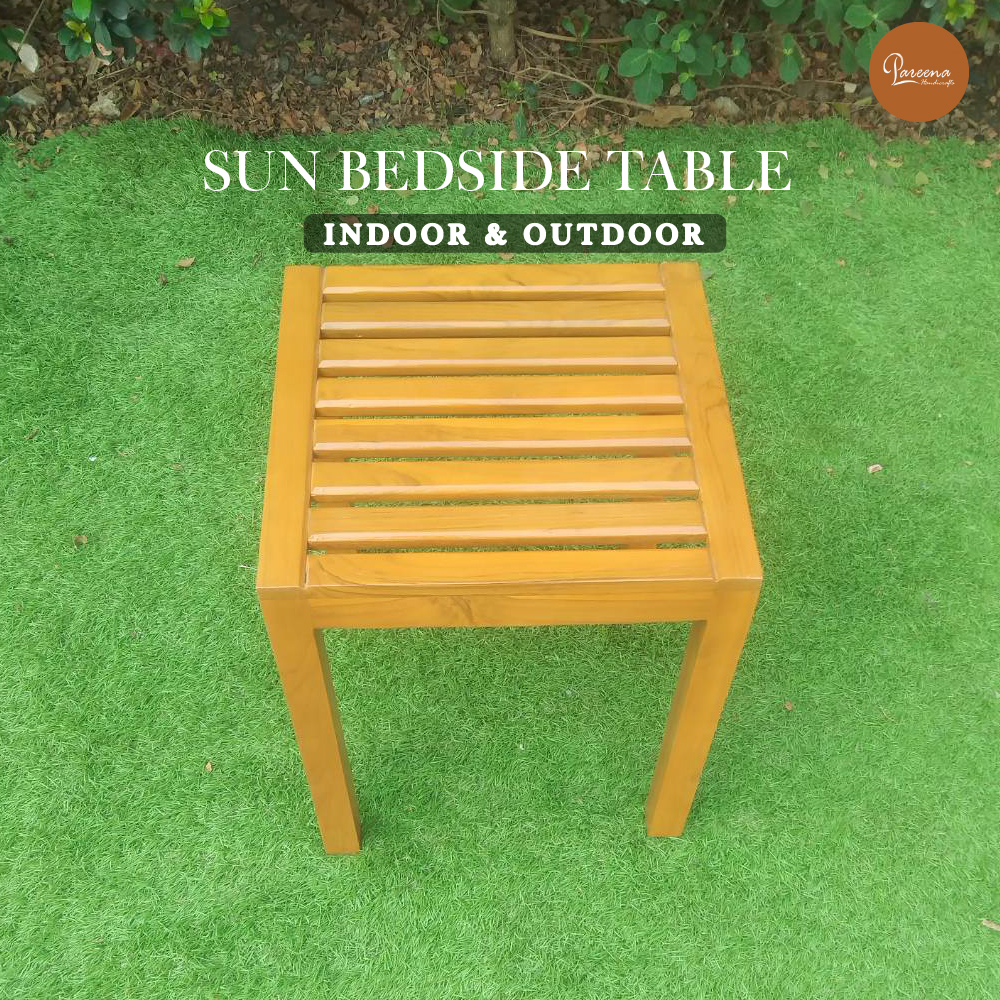 โต๊ะข้างไม้สัก PAREENA DECOR รุ่น BST-004,ขนาด 40X40X45 ซม. สีไม้ธรรมชาติ_1